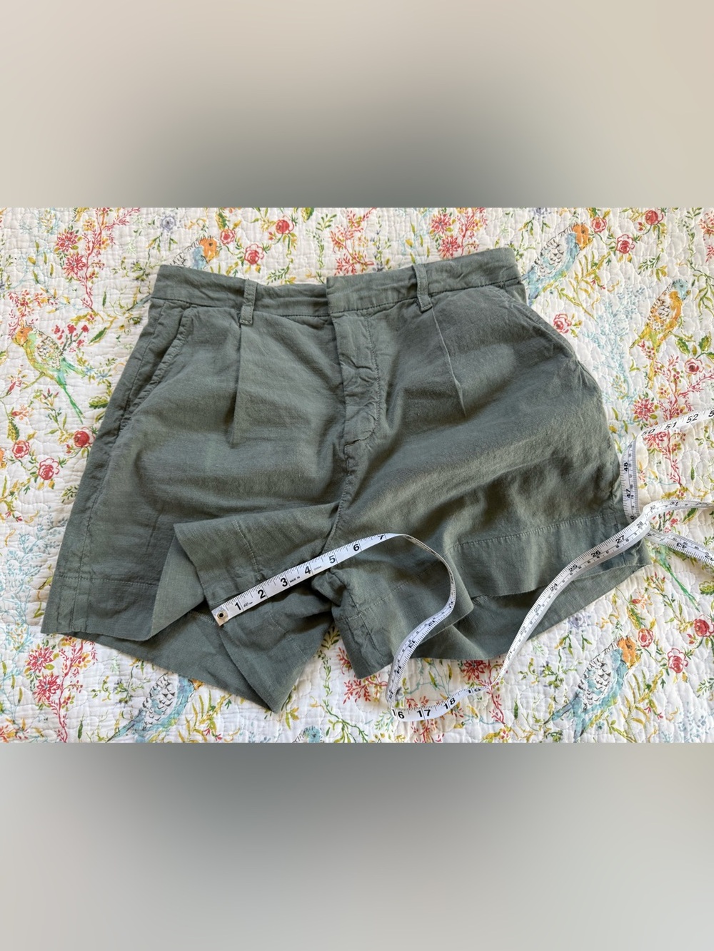 Frank & Eileen High-Waisted Cotton Linen Shorts size 6 - Picture 2 of 10